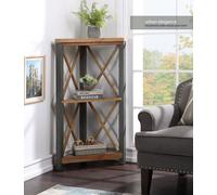 Baumhaus Urban Elegance Reclaimed Small Corner Bookcase, Brown