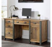 Baumhaus Urban Elegance - Reclaimed Twin Pedestal Home Office Desk