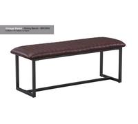 Baumhaus Vintage Styled Brown Pu Leather Dining Bench