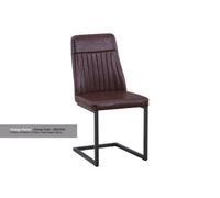 Baumhaus Vintage Styled Brown Pu Leather Dining Chair (Pack Of Two)