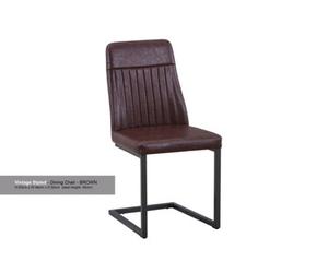 Baumhaus Vintage Styled Brown Pu Leather Dining Chair (Pack Of Two)