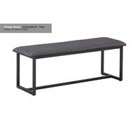 Baumhaus Vintage Styled Grey Pu Leather Dining Bench