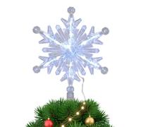 Baumspitze Beleuchtete Schneeflocke - Wiederaufladbare Spitze, Funkelnde Tannenbaum Dekoration Mit Mehrfach Modi, Kabellose Sternform Beleuchtung | Elegantes Highlight Für Wohnzimmer, Party, S