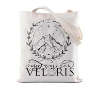 BAUNA Acotar Tote Bag SJM Shoulder Bag City of Starlight Handbag Meet Me In Velaris Reusable Grocery Shopping Bag Bookish Bookworm Gift (Velaris Tote)