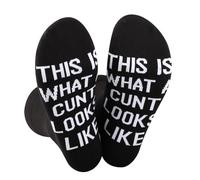 BAUNA Adult Humor Crew Sock This Is What A Cunt Looks Like Novelty Sock Rude Gift For Boyfriend Husband (UK, Alpha, One Size, Regular, Regular, Cunt Sock)
