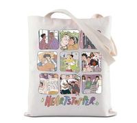 BAUNA Cartoon Nick and Charlie Tote Bag LGBTQ Reusable Grocery Shopping Bag LGBT Movie Shoulder Bag LGBT Pride Handbag (Heart Tote)