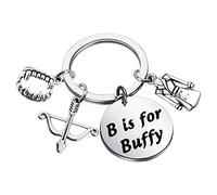 BAUNA Charm Keychain Buffy The TV Show Jewelry B is for Buffy Buffy, Vampire Slayer Charm Keychain, 2.5cm