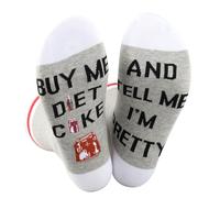 BAUNA Diet Drinks Crew Sock Diet Drinker Gift Buy Me Diet Drinks And Tell Me I’m Pretty Novelty Sock