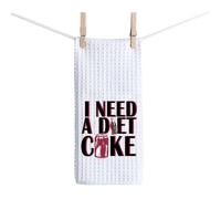 BAUNA Diet Drinks Kitchen Towel I Need A Diet Drinks Dishes Towel Fizzy Drink Tea Towel Soda Lover Gift Housewarming Gift (Need Diet Towel)