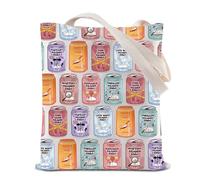 BAUNA Energy Drinks Tote Bag Fantasy Reader Reusable Grocery Tote Bag Soda Addicted Gift Bookish Bookworm Shoulder Bag (Drinks Tote)