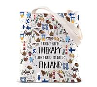 BAUNA Finland Vacation Tote Bag Finland Souvenir Shoulder Bag Finland Traveling Culture Gift Nordic Finnish Trip Gift Finnish Gift For Tourist (Finland Tote)