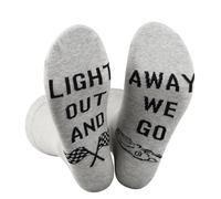 BAUNA Formula Crew Sock Lights Out And Away We Go Novelty Sock Formula Lover Gift F1 Racing Gift Race Lover Gift (UK, Alpha, One Size, Regular, Regular, Lights Out Sock)