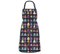 BAUNA Gravity Falls Kitchen Apron Mabel’s Sweater Apron With Pocket Mabel Pines Rainbow Star Kitchen Decor Housewarming Gift (Sweater Apron)