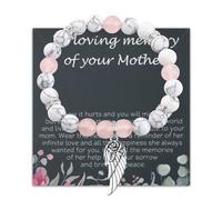 BAUNA In Loving Memory Of Mother Gifts Guardian Angel Wings Theme Bracelet Sympathy Gifts Angel Ornaments memorial gift, S, Stone