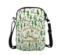 BAUNA Irish Dancer Cross Body Bag Easily Distracted By Irish Dance Messenger Bag Irish Dance Lover Teacher Gift (By Irish CB)