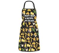 BAUNA Italian Food Kitchen Apron Chef Apron With Pocket I Don't Need A Recipe I'm Italian Kitchen Decor Housewarming Gift (Italian Apron)