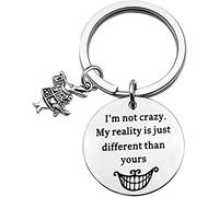 BAUNA Movie Inspired Gift The Cat Quote I Am Not Crazy Movie Hare Charm Keychain (E-Reality Keychain)