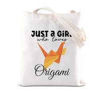 BAUNA Origami Lovers Tote Bag Paper Folding Hobby Shoulder Bag Origami Master Gift Origami Cranes Gift Origami Girl Gift Origami Culture Gift (Origami Tote)