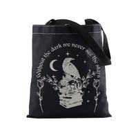 BAUNA Raven Merchandise Tote Bag American Poetry Lover Canvas Bag Gothic Horror Movie Gift Dark Academia Gift Literature Reading Gift (Crow Star Tote)