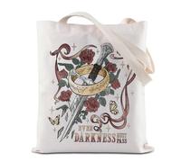 BAUNA Rings Of Movie Power Tote Bag Even Darkness Must Pass Reusable Grocery Tote Bag Lord Of Movie Shoulder Bag (Darkness Pass Tote)