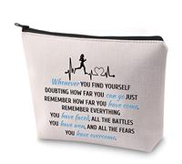 BAUNA Running Gift Runner Inspirational Gift Marathon Runner Zipper Pouch Makeup Bag (Whenever Run)