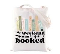 BAUNA SJM Literature Tote Bag Romantic Fantasy Reading Canvas Bag ACOTAR ACOWAR Gift Throne of Glass Gift For Bookish Bookworm (Weekend All Book Tote)