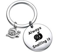BAUNA Snail Jewelry Always Snailing It Keychain Slow Down Gift Snail Lovers Gift Graduate Student Gift (snail keychain)
