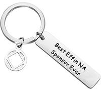 BAUNA Sponsor Gift Sobriety Gift NA Sponsor Appreciation Keychain Narcotics Anonymous Jewelry Best Effin NA Sponsor Ever