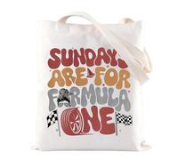 BAUNA Sunday Racing Tote Bag Racing Club Reusable Grocery Shopping Bag Race Lover Gift Racing Sundays Handbag (Formula Tote)