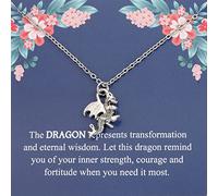 BAUNA The Dragon Necklace - Dragon Spirit Animal Gift for Women Goth Gift Charm Jewelry