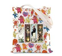 BAUNA The Muppets Movie Characters Tote Bag Kermit The Frog Inspired Gift Miss Piggy Handle Bag Foolish Mortals Gift