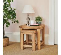 Baunton Nest Of Tables In Solid Oak & Veneer, Set Of 2