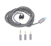 BauphryX Replacement Sound Upgrade Cable for IE40 Pro, 4 - Core Silver - Plated Copper Headphone Cable with 3.5mm 2.5mm 4.4mm Plugs, 47.2 Inch PVC Jacket for Audiophiles and On - the - Go