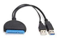 BauphryX SATA to USB 3.0 Adapter Cable, 2.5 Inch HDD SSD Data Transfer Cable, Plug - and - Play USB to SATA Converter for Laptop Desktop Backup Recovery, 9.8in PVC Cable with