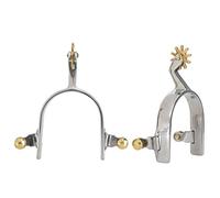 BauphryX Stainless Steel West Style Type Unisex Spurs, Rust Resistant Riding Spur with Brass Swing Button, Durable Equestrian Accessory for Men and Women