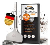BAURIX® SDS Plus Tile Chisel [165x75 mm] | FRAKTOR® System | Heavy Duty Tile Removal Chisel for Wall and Floor Tiles | Made from 42CrMo Steel | SDS Plus Chisel for Adhesive & Tile Removal