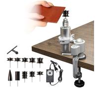 BAUSATZ Leather Polishing Machine, Leather Edge Burnishing Machine, Electric Leather Edge Burnisher Polisher Tool 10pcs Leather Burnisher Bits, Adjustable Speed (0-24000RPM) Polishing Grinding Machine