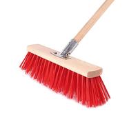 BAUSTER® Industrial Broom 350 mm with Handle 120 cm Various Sizes Perfect for Road and Pathway Cleaning House Broom Hand Guided Wooden Broom Garden Broom