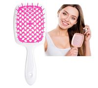 Bautero Detangling Brush - Anti-Static Massage Paddle, Wet & Dry Use, Hollow Grid Combing, Dry Grid Comb (U)