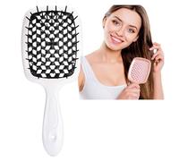 Bautero Wet & Dry Hair Detangler - Anti-Static Massage Paddle Brush With Hollow Grid Combing Teeth