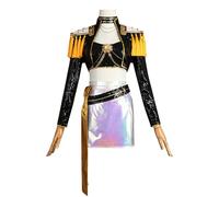 Bauxhie Demon Hunters Cosplay Mira Costume Women Jacket Tops Skirt Belt Necklace Full Set for Halloween (Black, XS)