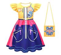 Bauxhie Demon Hunters Costume Rumi Cosplay Dress with Pocket Short Sleeve Summer Dress Costume for Halloween (Yellow, S)