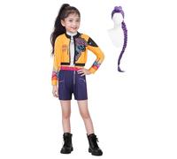Bauxhie Demon Hunters Costume Rumi Cosplay Jacket Shorts Suit Zoey Outfits Mira Stage Uniform Suit for Halloween (Yellow + Wig, XS)
