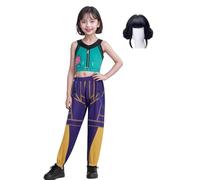 Bauxhie Demon Hunters Costume Rumi Cosplay Jacket Shorts Suit Zoey Outfits Mira Stage Uniform Suit for Halloween (Green + Wig, XS)