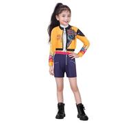 Bauxhie Demon Hunters Costume Rumi Cosplay Jacket Shorts Suit Zoey Outfits Mira Stage Uniform Suit for Halloween (Yellow, S)