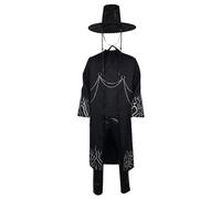 Bauxhie Men's Demon Hunters Saja Boys Costume Sajaboy Jinu Cosplay Coat Shirt Pant Hat Full Set for Halloween (Black, 3XL)