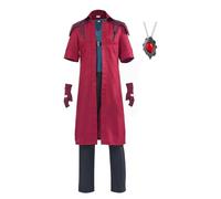 Bauxhie Men's Devil Dante Cosplay Costume, Red Jacket, Shirt, Trousers, Gloves, Necklace, Full Set for Indoor Weeen (Red, XL)