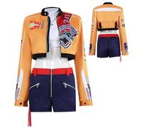 Bauxhie Rumi Costume by Demon Hunters Rumi Jacket Tops Shorts Necklace Halloween Suit (Yellow, Medium (Height 47.2-51.2 inches)