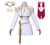 Bauxhie Women's Demon Hunters Costume Mira/Zoey/Rumi Cosplay Full Set Stage Performance Uniform for Halloween (Mira + Wig, XS)