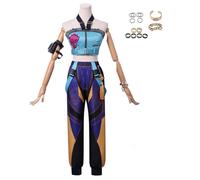 Bauxhie Women's Demon Hunters Costume Zoey Cosplay Outfits with Accessories Halloween Outfits (Blue, S)